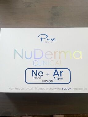NuDerma Clinical Neon + Argon High Frequency Skin Therapy Wand - White